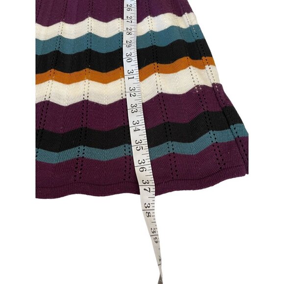 American Rag Knit Sweater Dress Lightweight Sz XS Scalloped Hem Sleeve Burgundy - Picture 10 of 11